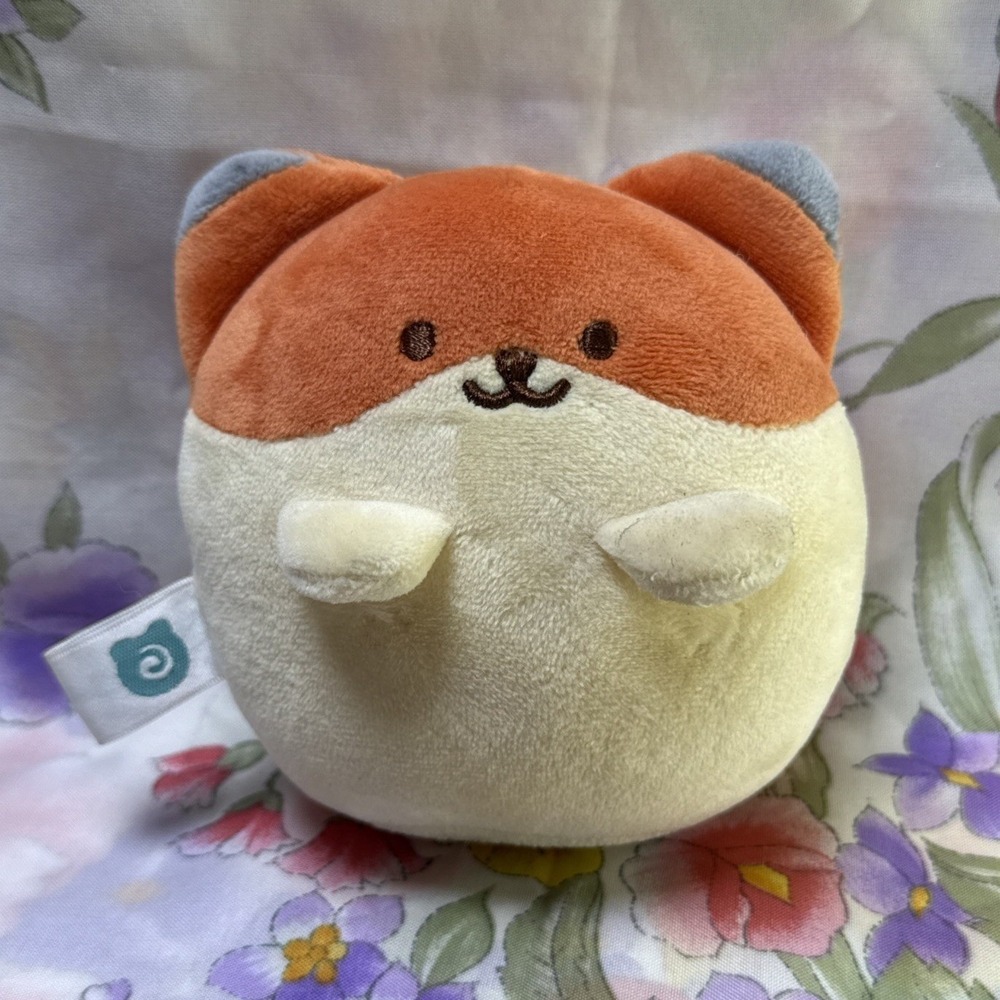 Anirollz Foxiroll Bean Bag Plush Orange Cream Fox Stuffed Animal 5"